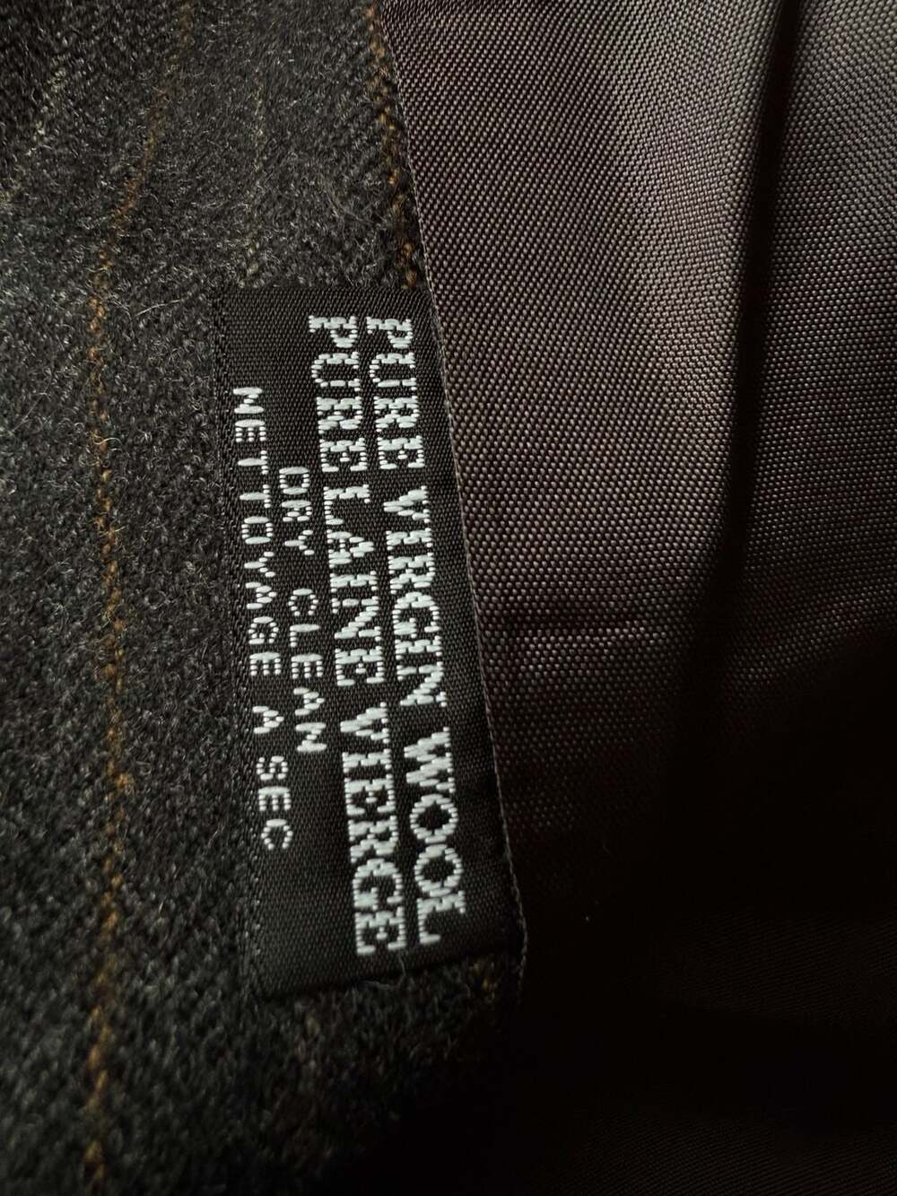 Vintage Louben Grey Pinstripe Pure Virgin Wool Longline Blazer Coat - Picture 8 of 8